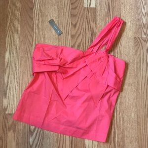 JCrew One-Shoulder Coral Top